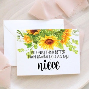 Carte de révélation de grossesse pour nièce de tante oncle | Annonce de bébé tournesol pour neveu nièce | Nouvelle carte Big Cousin | Carte pour nièce