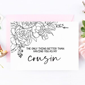 Carte de révélation de grossesse pour cousin - Nouvelle carte de tante - Neveu de nièce de bébé - Annonce de bébé pour la nouvelle tante cousine - Only Thing Line Art
