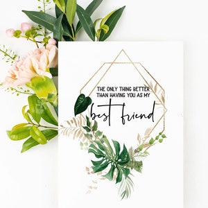 Tropical Pregnancy Announcement Card for Best Friend | New Aunt Auntie  | Bestie Baby Announcement The Only Thing Better Best Friend Sister