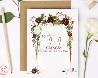 To My Dad on My Wedding Day | Wedding Day Keepsake for Father | Card for Mom and Dad | Card for Parents | Thank You Mom and Dad