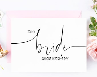 To My Bride on Our Wedding Day Card | Bride and Groom | His and Hers Wedding Vows Cards | Husband and Wife | Card for Wife | Card for Groom