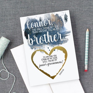 Will You Be My Junior Groomsman Proposal Card voor Brother | Groomsman Scratch Off | Het enige dat beter Brother Best Man | Ringdrager