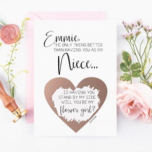 Flower Girl Proposal for Niece Scratch Off Card | Personalized The only thing better than having you as my niece | jr bridesmaid ROSE GOLD