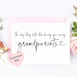 Tarjeta de anuncio de embarazo para abuelos / Nuevos bisabuelos / Anuncio de bebé para abuela abuela / Lo único que abuelos