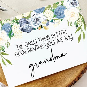 Tarjeta de revelación de embarazo para la abuela - Nueva tarjeta de bisabuela - Solo lo mejor - Anuncio de bebé de nuevos abuelos de la nieta