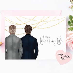 cartão alegre do dia do casamento | Para o amor da minha vida | Cartão do dia do casamento para o noivo | Casamento Lésbico | Cartão do noivo | Lembrança de casamento | Presente de noiva