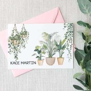 Cartes de notes PLIÉES personnalisées | Plant Mom New Home Merci Notes | Notes sur les plantes | Crazy Plant Lady Papeterie Cartes de notes | Lot de 10 22-27
