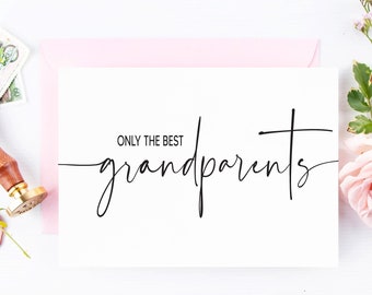 Pregnancy Announcement Card for Grandparents | New Great Grandparents Card from Granddaughter Grandson | Baby Announcement Grandpa Grandma