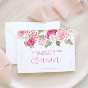 Carte d’annonce de grossesse pour cousin - Révélation de grossesse à cousin - Annonce de nouvelle tante de la meilleure amie sœur - Enceinte - Rose Frame