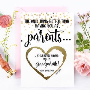 Révélation de grossesse aux parents Carte à gratter - Annonce de grossesse - Grands-parents - seule chose mieux que de vous avoir comme mon - CONFETTIS