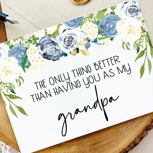 Tarjeta de revelación de embarazo para el abuelo - Nueva tarjeta de bisabuelo - Solo lo mejor - Anuncio de bebé de nuevos abuelos de la nieta