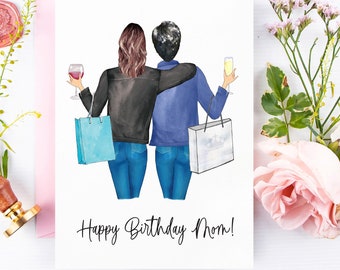 Birthday Card for Mom, Custom Card, Keepsake Gift for Mother, Mother's Day Card, Mom and Daughter, First My mom, Best Friend Birthday