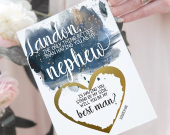 Best Man Proposal for Nephew Scratch Off Card | Navy The only thing better Nephew | Will You Be My Best Man | Groomsman| Ring Bearer