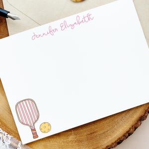 Retro Pickleball Briefpapier, Notizkarten für Sie, Geschenk für Teamkapitän und Mannschaftskameraden, Pickleball Karten und Umschläge, 10er Set, 25-54