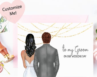 To My Groom On Our Wedding Day | Card For Husband | Man of My Dreams | Wedding Day Card From Bride to Groom | Wedding Keepsake from Bride