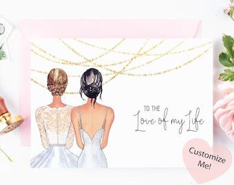 To The Love Of My Life | Wedding Day Card for Bride from Bride | Lesbian Wedding | Card for Bride | Wedding Keepsake | Bride Gift