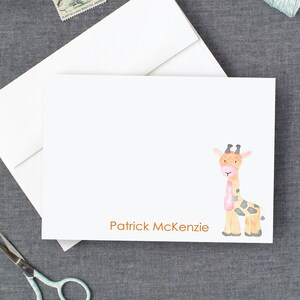 Papeterie de girafe personnalisée, Cartes de notes de girafe pour les enfants, Cartes de remerciement de crèche, Girafe à l’aquarelle