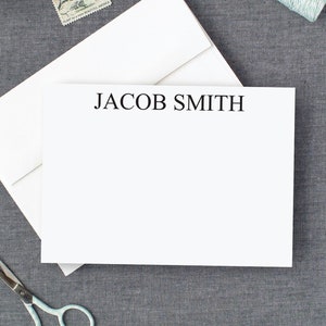 Personalized Stationery for Men | Custom Note Cards for Boys | Monogrammed Stationary | Professional Thank You Cards Envelope Set 23-6
