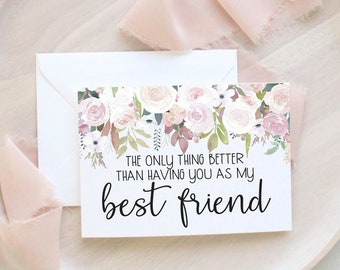 Godmother Proposal Card from Best Friend-  The only thing better than having you as my best friend Card - Baptism Christening - BLESSED