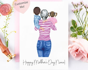 Mothers Day Card for Nana | Custom Card for Grandma and Grandchildren | Card for Grandmother | Mothers Day Keepsake Mom | Happy Mothers Day