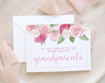 Pregnancy Announcement Card for Grandparents - Pregnancy Reveal to Grandma and Grandpa - New Great Grandparents Card Granddaughter - Frame