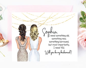 Bridesmaid Asking Card - Custom Bridesmaid Card - Will You Be My Bridesmaid Card - Maid of Honor Proposal - Bridesmaid Gift - Keepsake