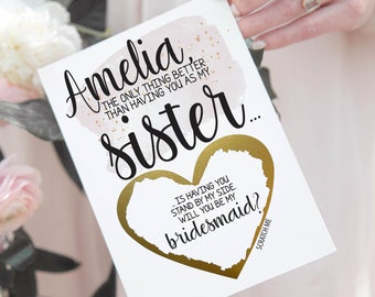 Bridesmaid Proposal for Sister Scratch Off Card | only thing better sister | Maid of Honor | Will You Be My Bridesmaid | Matron of Honor