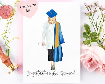 Medical School Graduation Card | Custom Card for Senior | Congratulations Graduate | Cap and Gown | Class of 2023 | New Doctor Card | Dr PA