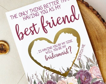Will You be my Bridesmaid Scratch Off Proposal Card for Best Friend | Bridesmaid Proposal Card | Bridesmaid Keepsake Gift | Maid of Honor