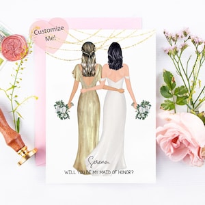 Maid of Honor Asking Card | Proposal Card | Bridesmaid Keepsake | Best Friend Maid of Honor Card | Custom Matron of Honor | Bridesmaid Gift