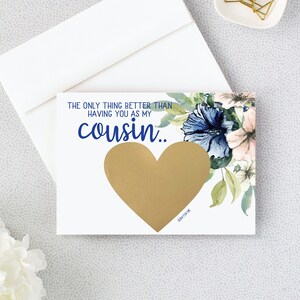 Matron of Honor Proposition pour Cousin Scratch Off Card - Serez-vous ma demoiselle d’honneur - Demoiselle d’honneur - fille de fleurs jr demoiselle d’honneur Navy Blush BRI