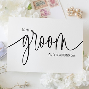 An meinen Bräutigam auf unserer Hochzeitstagskarte | Braut und Bräutigam | His and Hers Hochzeitsvows Karten | Mann und Frau | Karte für Bräutigam | Karte für Braut