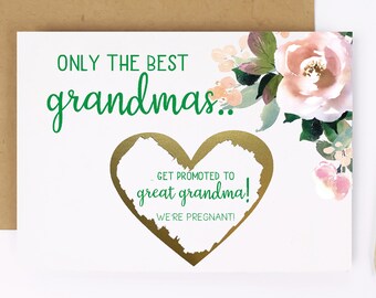 Grandma Pregnancy Announcement | Scratch Off for Grandmother | Baby Reveal Announcement Nana | Reveal to Grandmother | Only the best Grandma