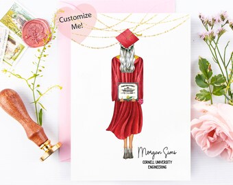 Graduation Card for Her | Graduation Keepsake for Senior | Congratulations Graduate | Cap Gown | Class of 2024 | College | High School