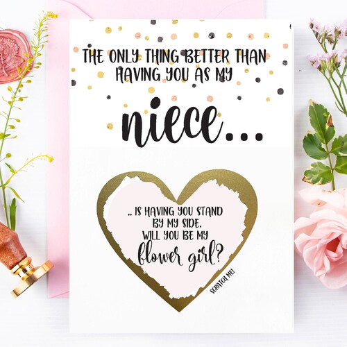 Flower Girl Proposal for Niece Scratch off Card the Only Etsy