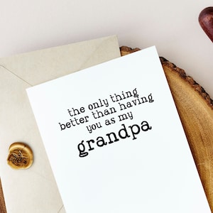 Carte d’annonce de grossesse pour grand-père | Nouvelle carte Grand-père | Seule chose meilleure Grand-père être promu à l’arrière-grand-père | Révélation bébé