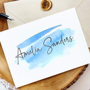 Personalized Stationery for Men or Women | Custom Blank Cards for Her | Watercolor Splatter Custom Note Cards Envelopes Stationary 22-133