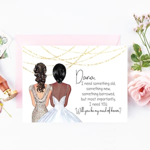 Maid of Honor Asking Card - Custom Bride MOH - Will You Be My Bridesmaid Card - Maid of Honor Proposal - Bridesmaid Proposal Gift - Keepsake