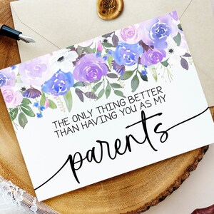 Zwangerschapsaankondigingskaart voor ouders mama papa | Nieuwe grootouders promotiekaart van dochter zoon | Lavendel Baby onthult nieuwe grootouders