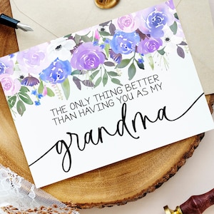 Schwangerschaftskarte für Oma | Neue Ur-Oma-Karte von Enkelin Enkelin | Lavendel Baby Reveal für Nana | Oma