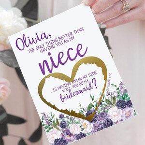Proposta di damigella d'onore per Niece Scratch Off Card / unica cosa migliore di averti come mia nipote - ragazza dei fiori - damigella d'onore jr