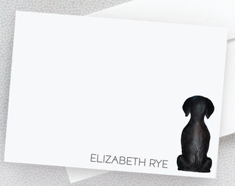 Personalized Pet Stationery | Custom Dog Note Cards | Custom Script Stationary with Pet Choose Your Breed 22-119