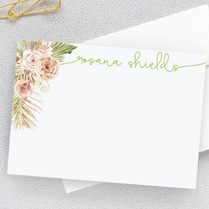 Papelería Boho personalizada, tarjetas de notas para ella, papelería Boho personalizada para mujeres y niñas, juego de 10 tarjetas y sobres 22-158