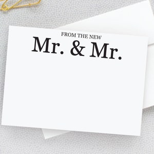 Personalisiertes Notizkarten-Set für Mr & Mr | Briefpapier für Männer | Gay Hochzeit Dankeskarten | Briefpapier für Brautpaare 22-151