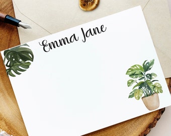 Set di 10 carte pianta personalizzate / Cancelleria mamma pianta personalizzata / Biglietti FLAT Crazy Plant Lady / Biglietti di ringraziamento / Natale / Insegnante 22-73