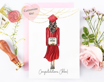 Graduation Card for Her | Graduation Keepsake for Senior | Congratulations Graduate | Cap Gown | Class of 2024 | College | High School