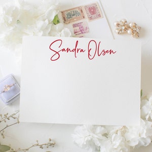 Gepersonaliseerde kalligrafie briefpapier voor hem of haar | Aangepaste moderne notitiekaarten | Script Dank u | Set van 10 biljetten en enveloppen 22-20