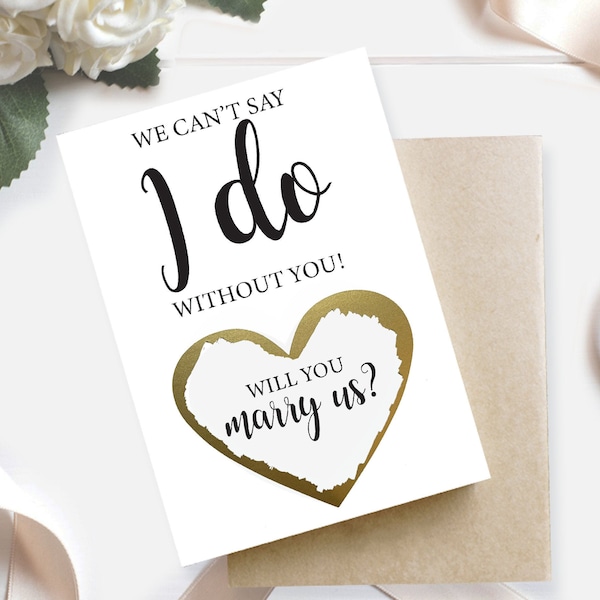 Will You Marry Us Card |Wedding Officiant Asking | We Cant Say I do Without You Scratch Off Card | Priest Pastor Rabbi Officiant Proposal