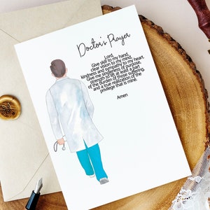 Thank You Card For Doctor | Custom Dr Keepsake | Doctor Prayer Card Physician Assistant | Card for Doc | Medical Professional Thank You Card