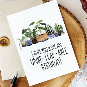 | de carte d’anniversaire Plant Puns Voici une autre année de croissance | Carte de joyeux anniversaire pour les amoureux des plantes | de Boyfriend Girlfriend